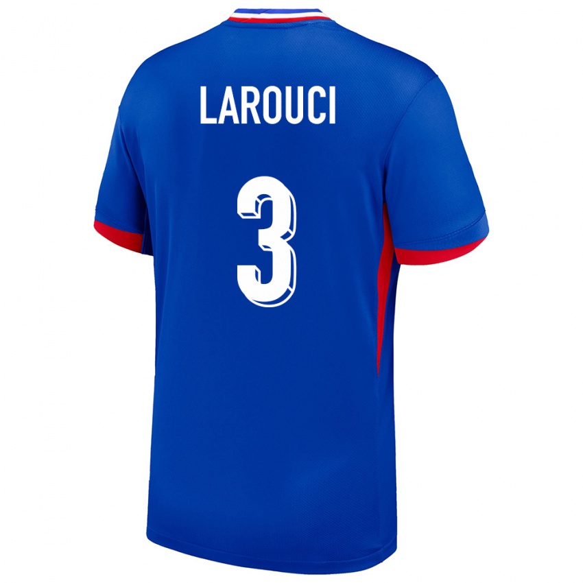 Kinder Frankreich Yasser Larouci #3 Blau Heimtrikot Trikot 24-26 T-Shirt Österreich