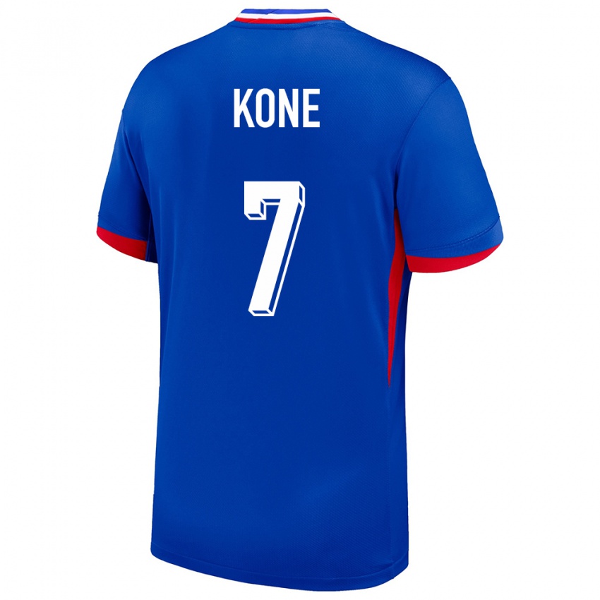 Kinder Frankreich Kouadio Kone #7 Blau Heimtrikot Trikot 24-26 T-Shirt Österreich