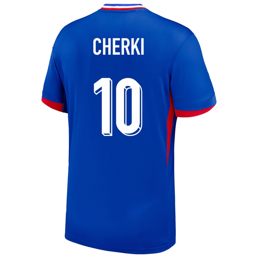 Kinder Frankreich Rayan Cherki #10 Blau Heimtrikot Trikot 24-26 T-Shirt Österreich