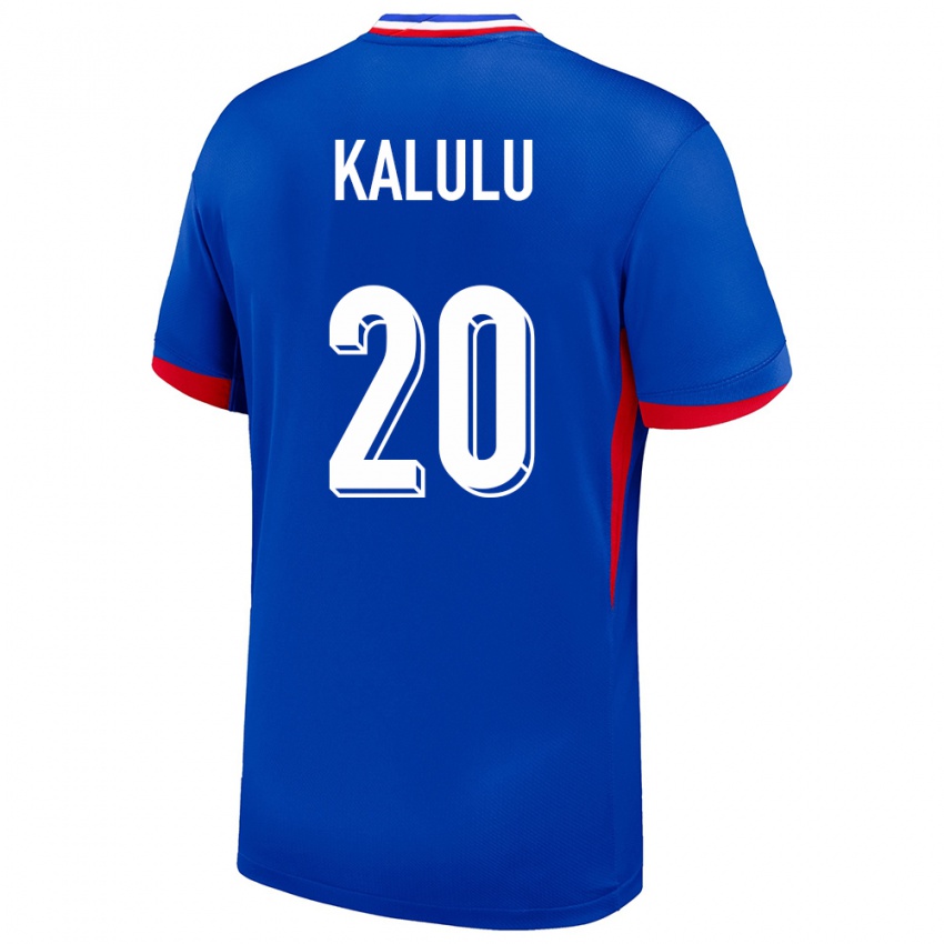 Kinder Frankreich Pierre Kalulu #20 Blau Heimtrikot Trikot 24-26 T-Shirt Österreich