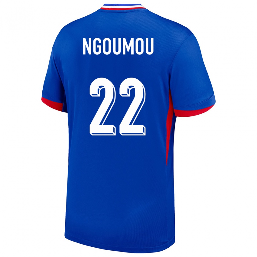 Kinder Frankreich Nathan Ngoumou #22 Blau Heimtrikot Trikot 24-26 T-Shirt Österreich