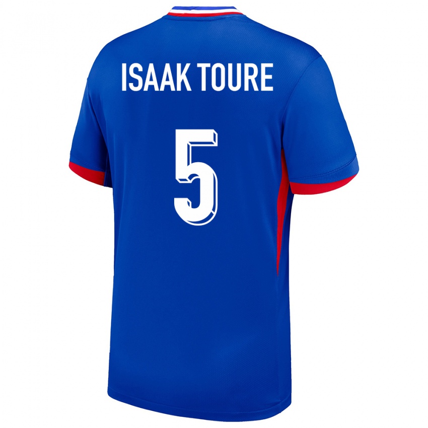 Kinder Frankreich Souleymane Isaak Toure #5 Blau Heimtrikot Trikot 24-26 T-Shirt Österreich