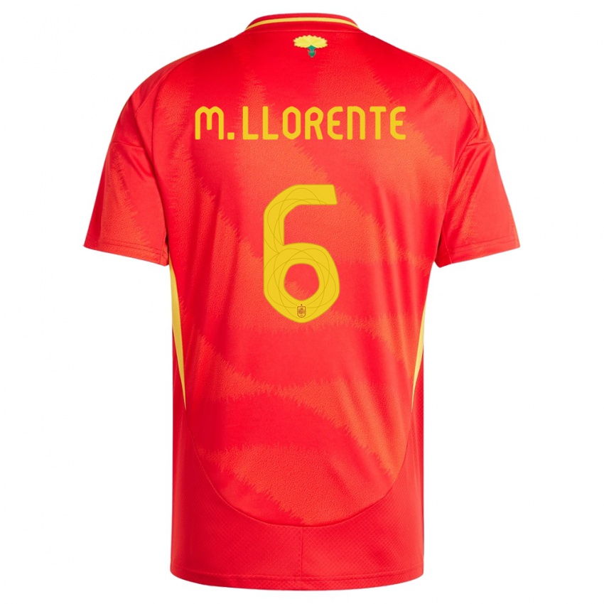 Kinder Spanien Marcos Llorente #6 Rot Heimtrikot Trikot 24-26 T-Shirt Österreich