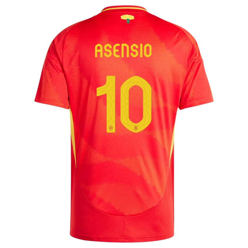 Kinder Spanien Marco Asensio #10 Rot Heimtrikot Trikot 24-26 T-Shirt Österreich