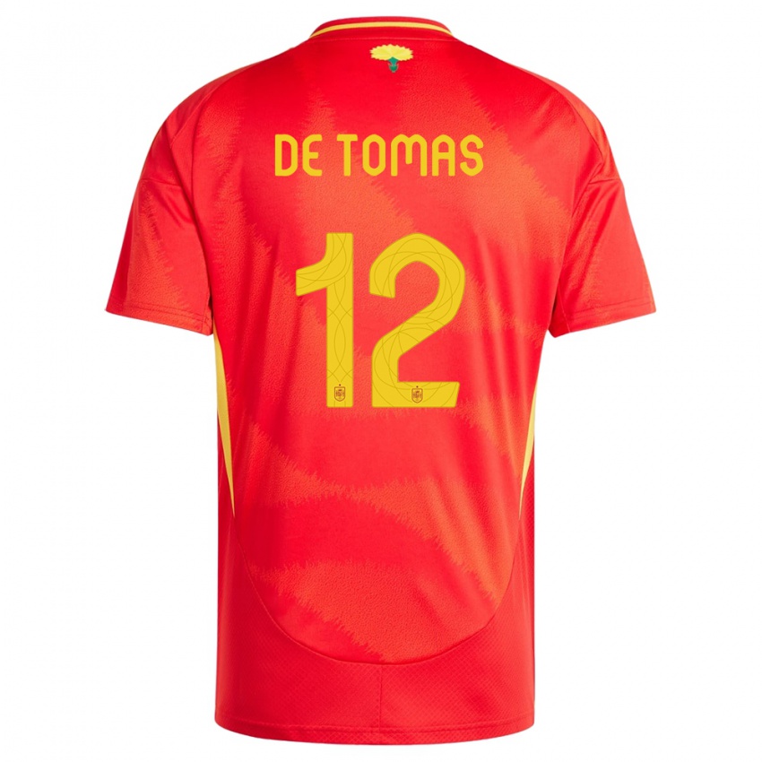 Kinder Spanien Raul De Tomas #12 Rot Heimtrikot Trikot 24-26 T-Shirt Österreich