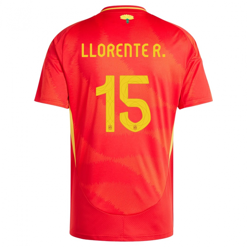 Kinder Spanien Diego Llorente #15 Rot Heimtrikot Trikot 24-26 T-Shirt Österreich