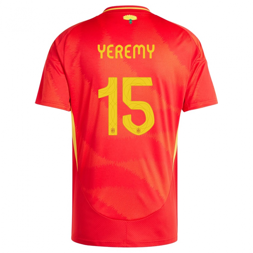 Kinder Spanien Yeremy Pino #15 Rot Heimtrikot Trikot 24-26 T-Shirt Österreich