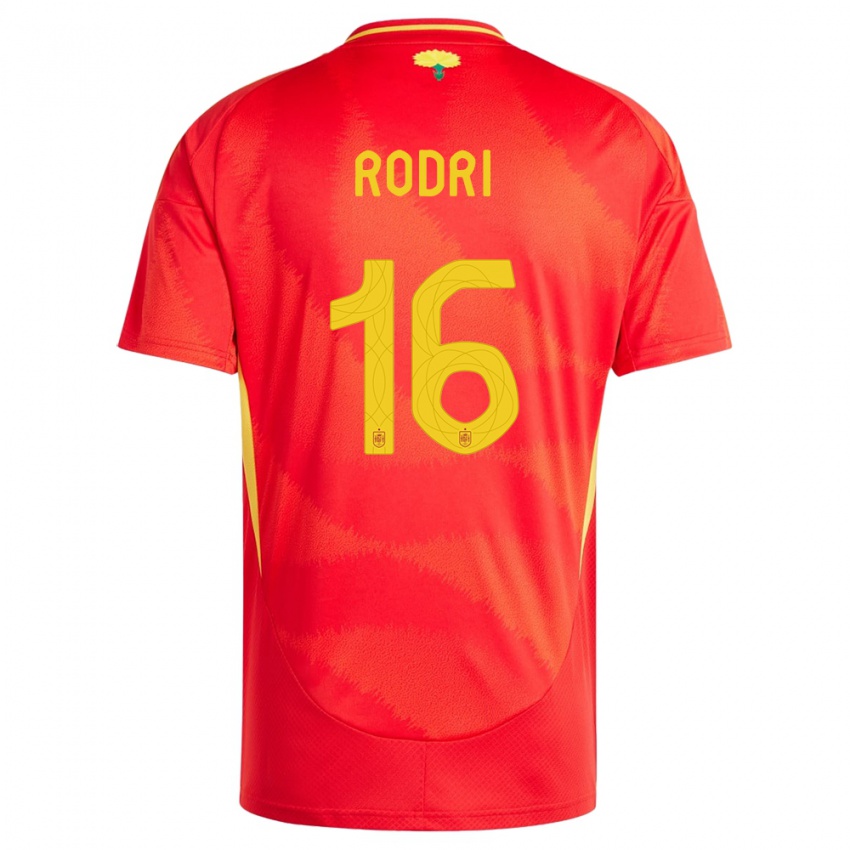 Kinder Spanien Rodri #16 Rot Heimtrikot Trikot 24-26 T-Shirt Österreich