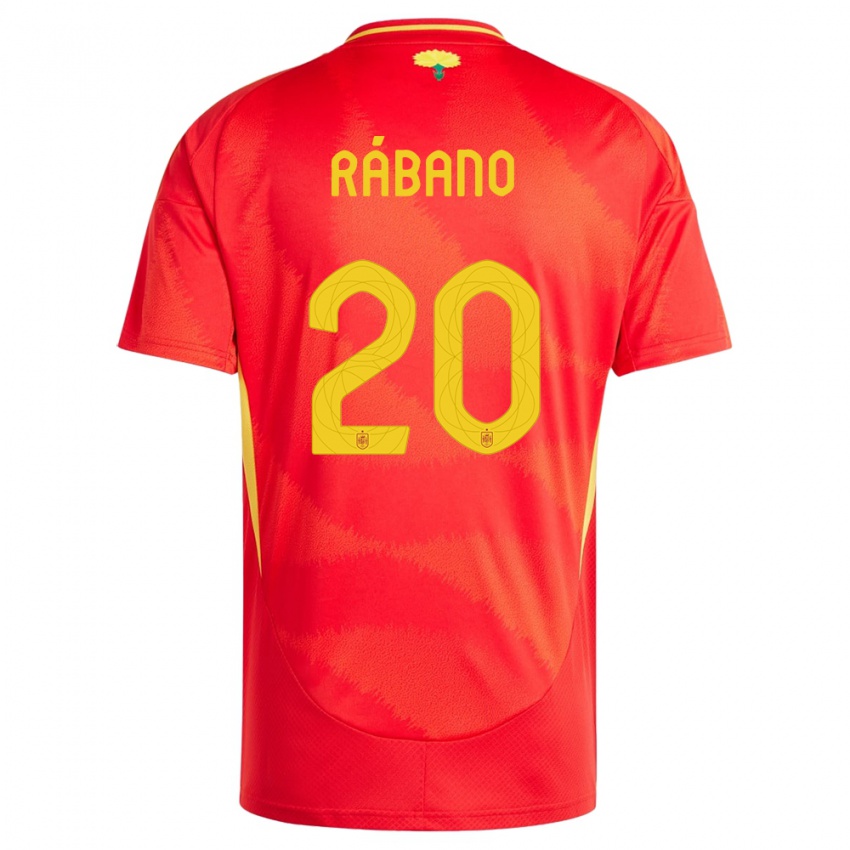 Kinder Spanien Nuria Rabano #20 Rot Heimtrikot Trikot 24-26 T-Shirt Österreich