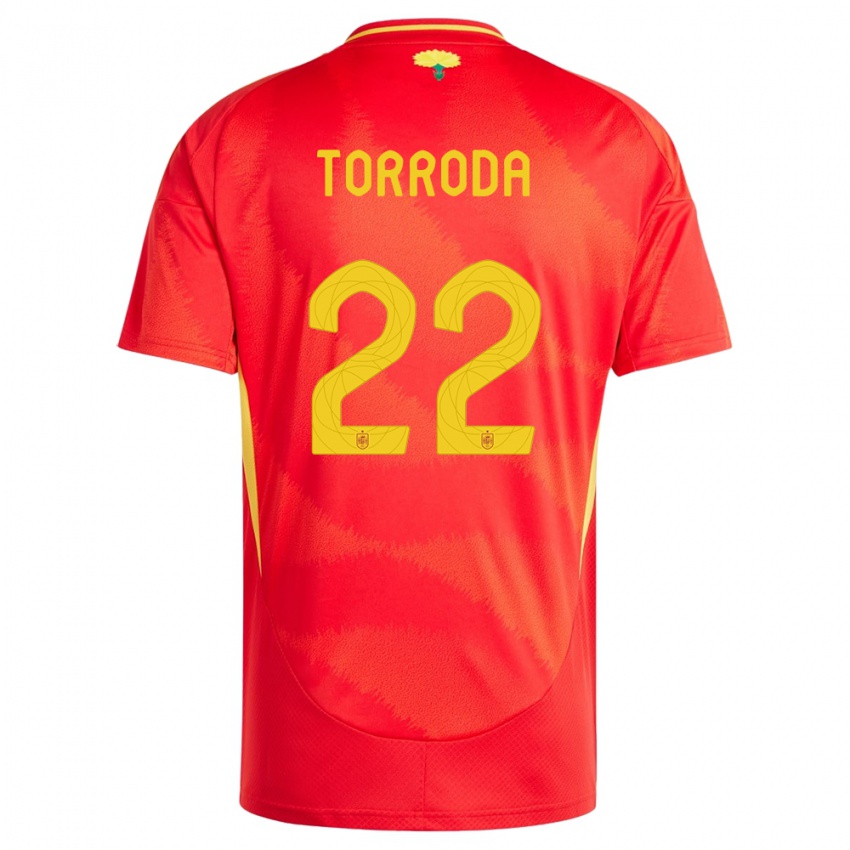 Kinder Spanien Anna Torroda #22 Rot Heimtrikot Trikot 24-26 T-Shirt Österreich