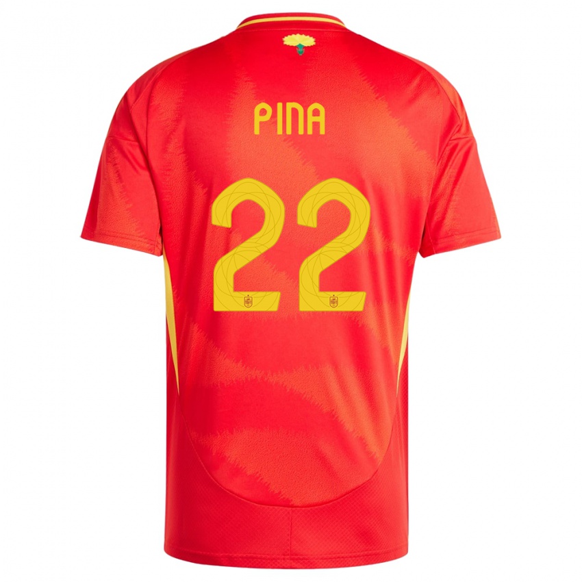 Kinder Spanien Claudia Pina #22 Rot Heimtrikot Trikot 24-26 T-Shirt Österreich