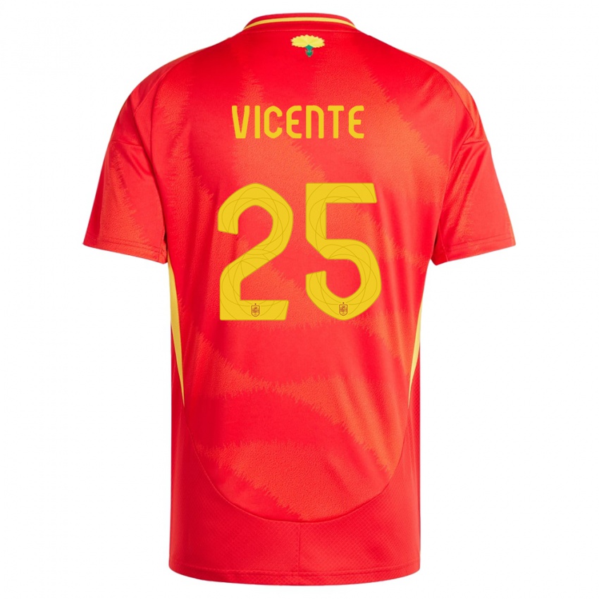 Kinder Spanien Ainhoa Vicente #25 Rot Heimtrikot Trikot 24-26 T-Shirt Österreich