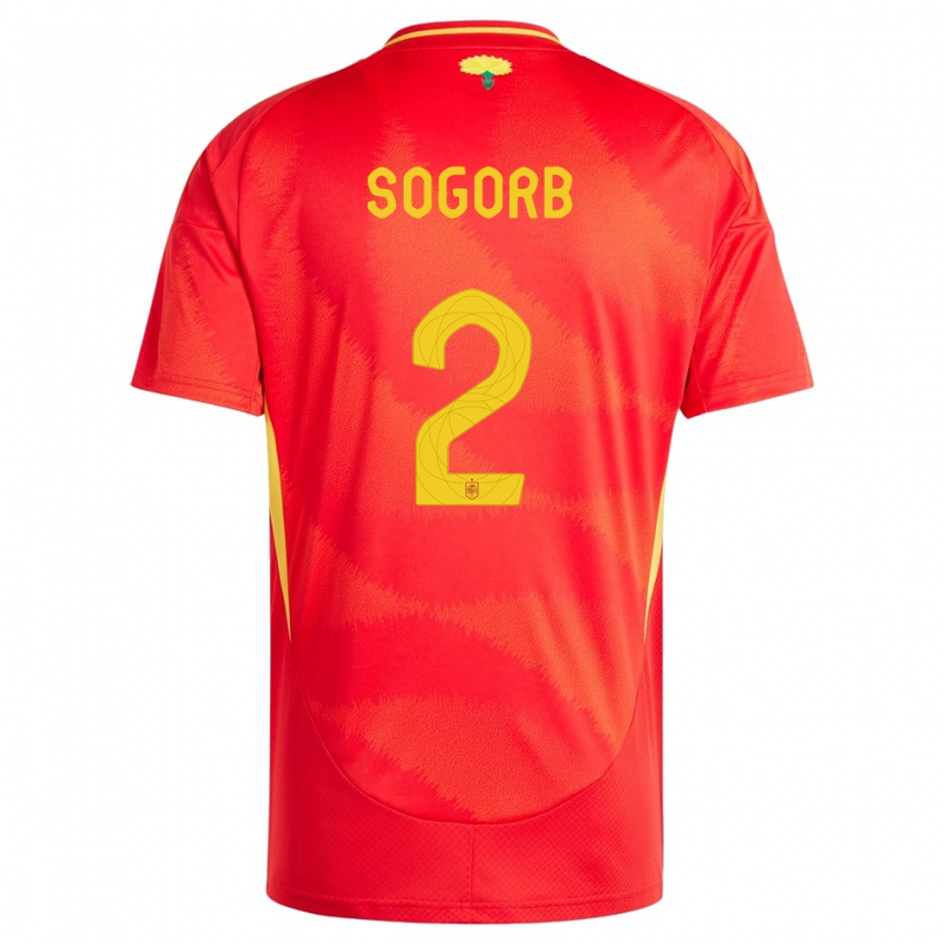 Kinder Spanien Carles Sogorb #2 Rot Heimtrikot Trikot 24-26 T-Shirt Österreich