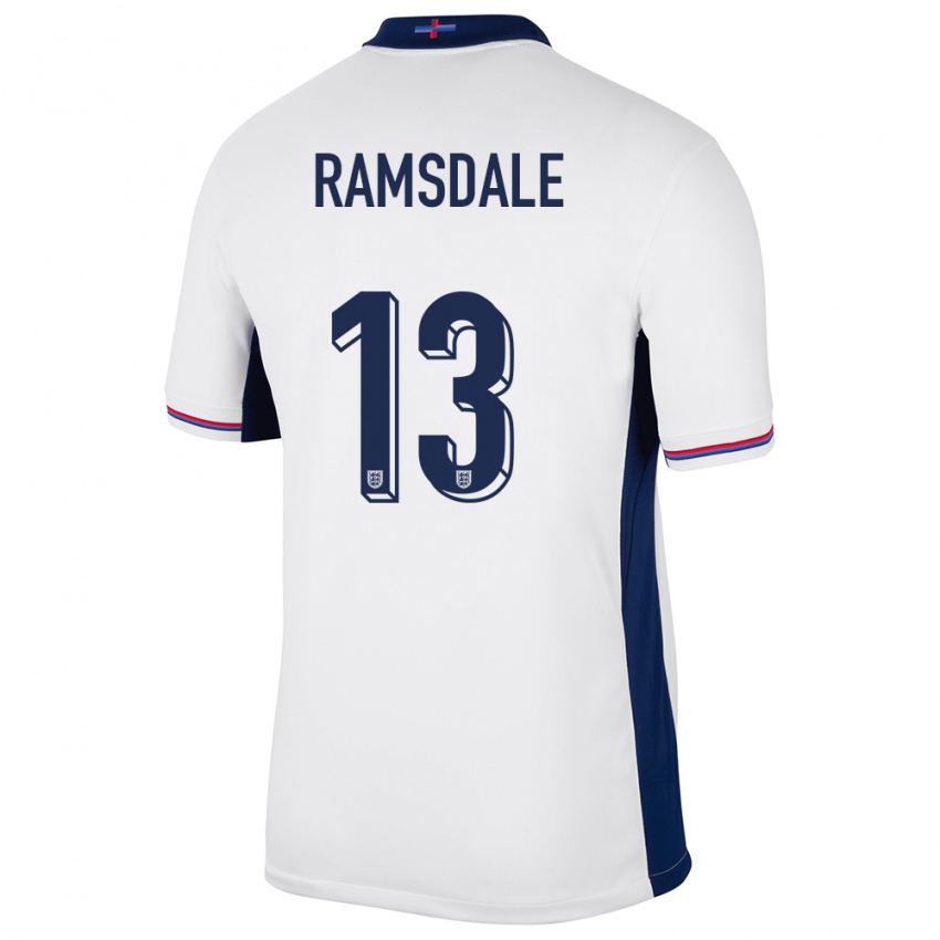 Kinder England Aaron Ramsdale #13 Weiß Heimtrikot Trikot 24-26 T-Shirt Österreich