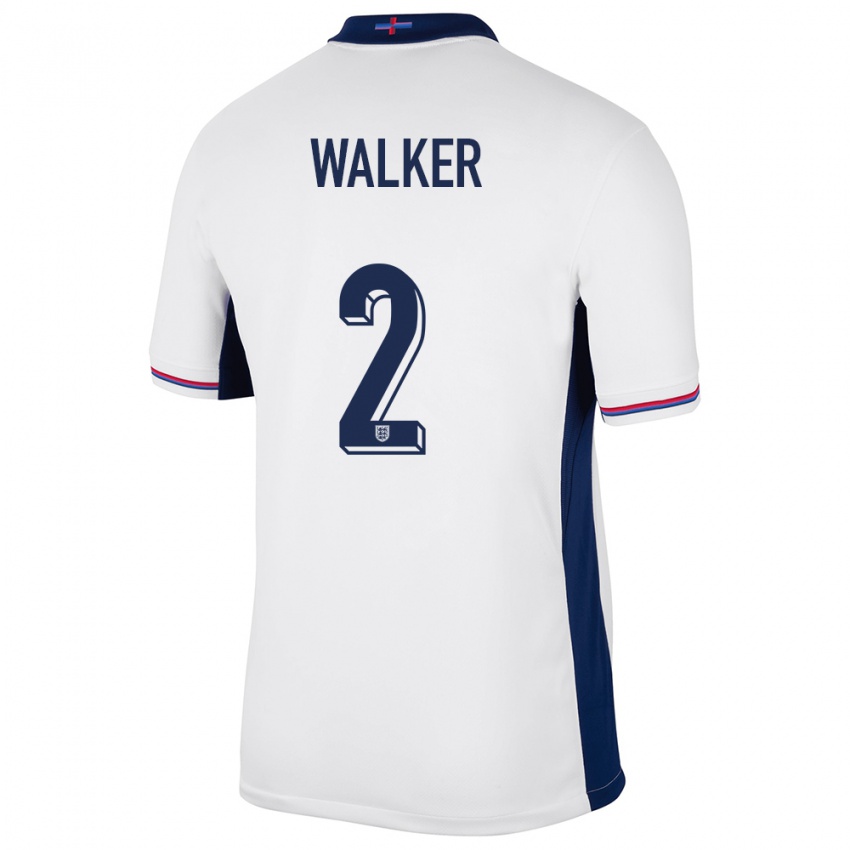 Kinder England Kyle Walker #2 Weiß Heimtrikot Trikot 24-26 T-Shirt Österreich