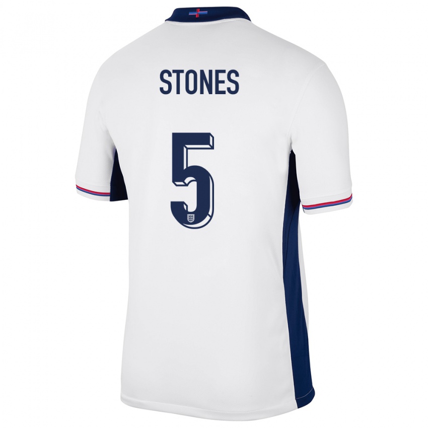 Kinder England John Stones #5 Weiß Heimtrikot Trikot 24-26 T-Shirt Österreich