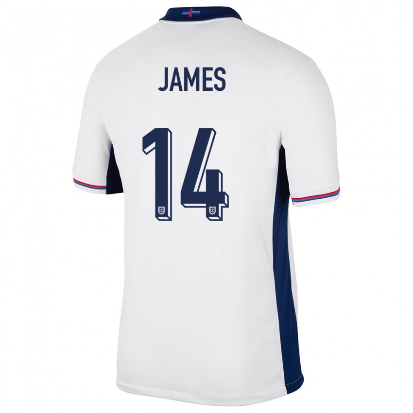 Kinder England Reece James #14 Weiß Heimtrikot Trikot 24-26 T-Shirt Österreich