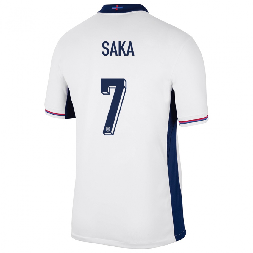 Kinder England Bukayo Saka #7 Weiß Heimtrikot Trikot 24-26 T-Shirt Österreich