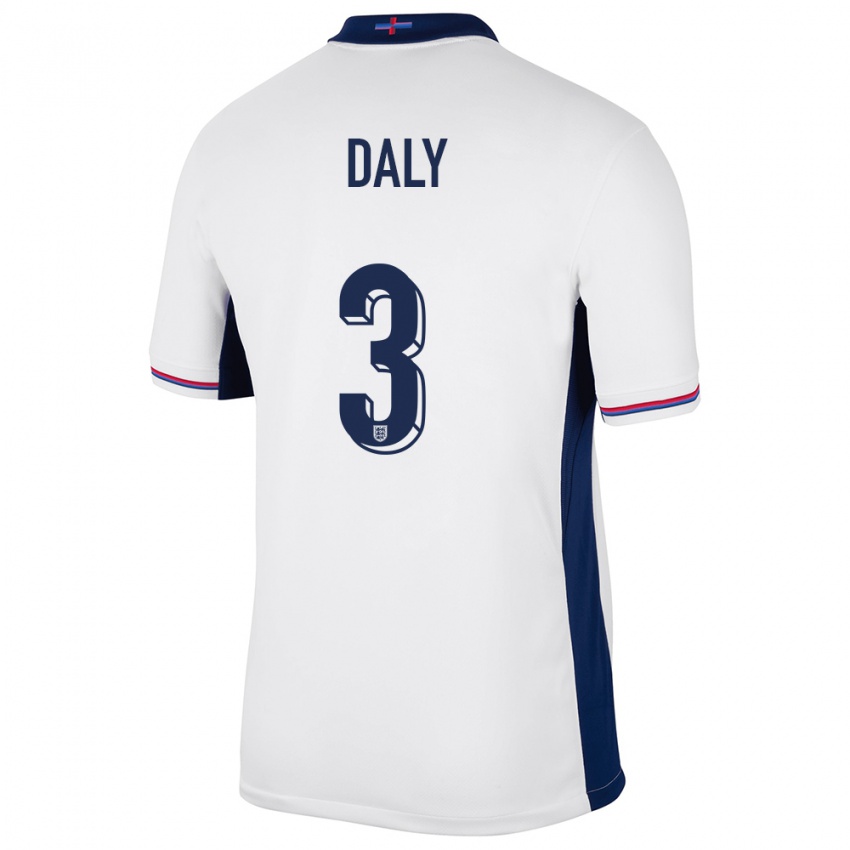 Kinder England Rachel Daly #3 Weiß Heimtrikot Trikot 24-26 T-Shirt Österreich