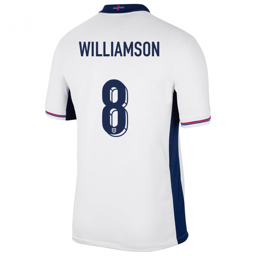 Kinder England Leah Williamson #8 Weiß Heimtrikot Trikot 24-26 T-Shirt Österreich