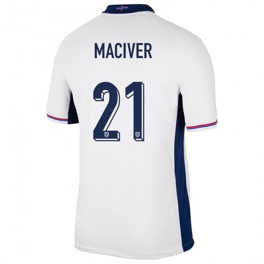 Kinder England Sandy Maciver #21 Weiß Heimtrikot Trikot 24-26 T-Shirt Österreich