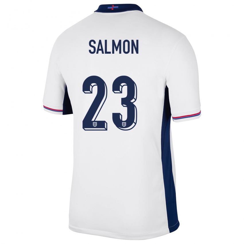 Kinder England Ebony Salmon #23 Weiß Heimtrikot Trikot 24-26 T-Shirt Österreich