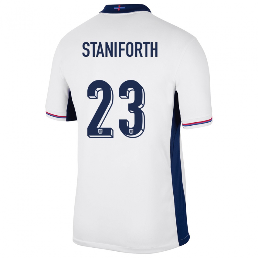 Kinder England Lucy Staniforth #23 Weiß Heimtrikot Trikot 24-26 T-Shirt Österreich