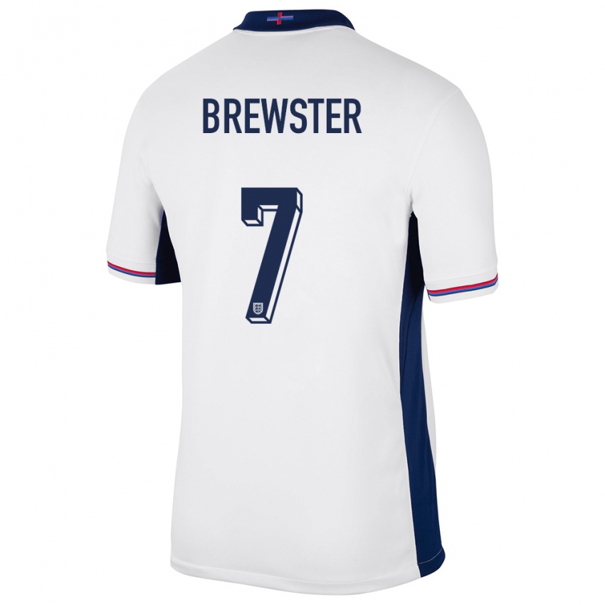 Kinder England Rhian Brewster #7 Weiß Heimtrikot Trikot 24-26 T-Shirt Österreich