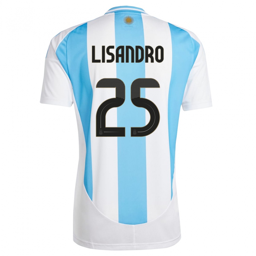 Kinder Argentinien Lisandro Martinez #25 Weiß Blau Heimtrikot Trikot 24-26 T-Shirt Österreich