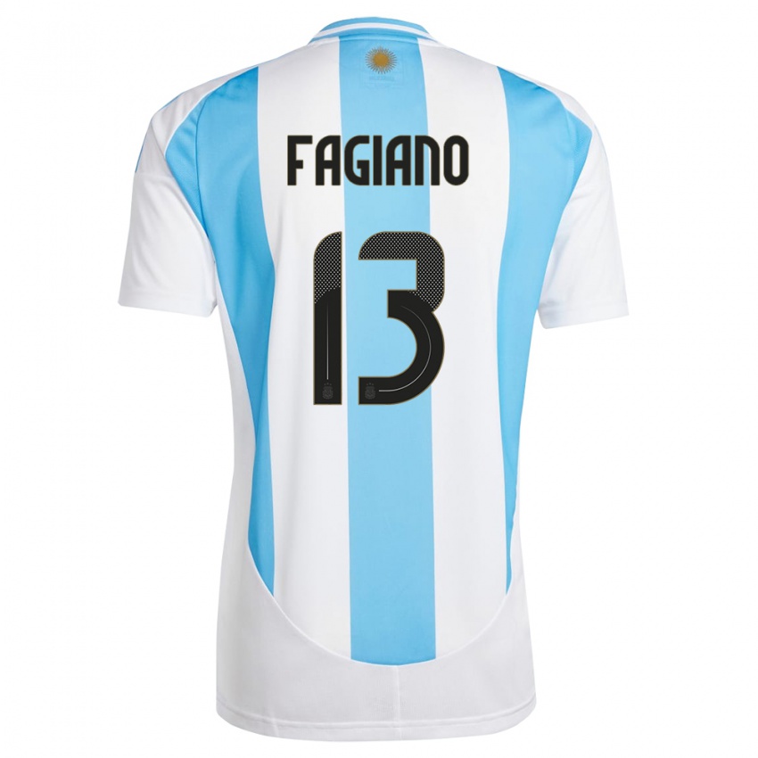Kinder Argentinien Paloma Fagiano #13 Weiß Blau Heimtrikot Trikot 24-26 T-Shirt Österreich