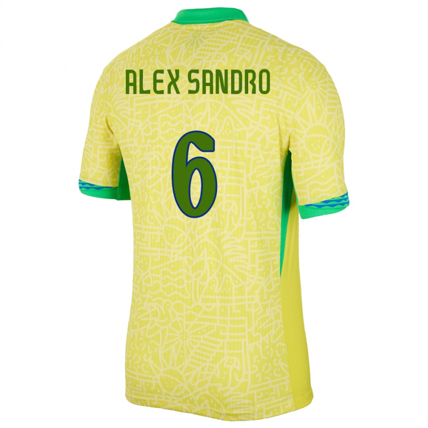 Kinder Brasilien Alex Sandro #6 Gelb Heimtrikot Trikot 24-26 T-Shirt Österreich