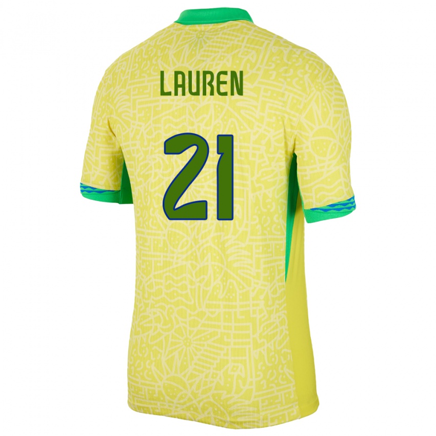 Kinder Brasilien Lauren Costa #21 Gelb Heimtrikot Trikot 24-26 T-Shirt Österreich