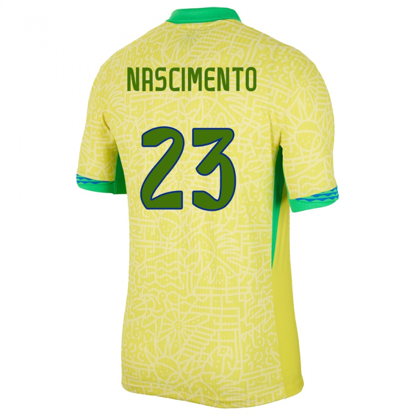 Kinder Brasilien Matheus Nascimento #23 Gelb Heimtrikot Trikot 24-26 T-Shirt Österreich