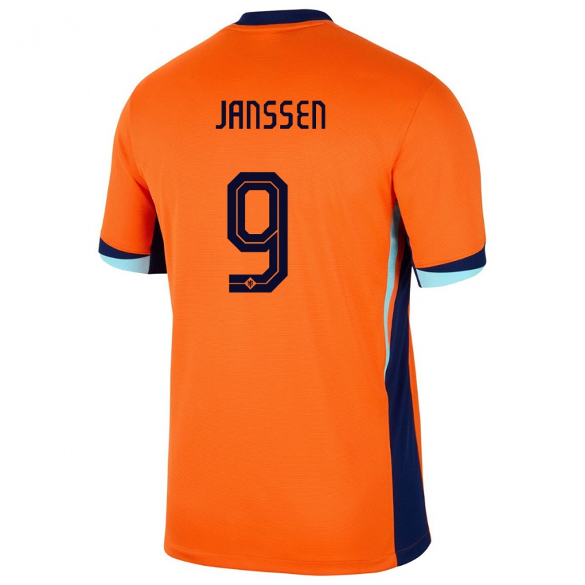 Kinder Niederlande Vincent Janssen #9 Orange Heimtrikot Trikot 24-26 T-Shirt Österreich