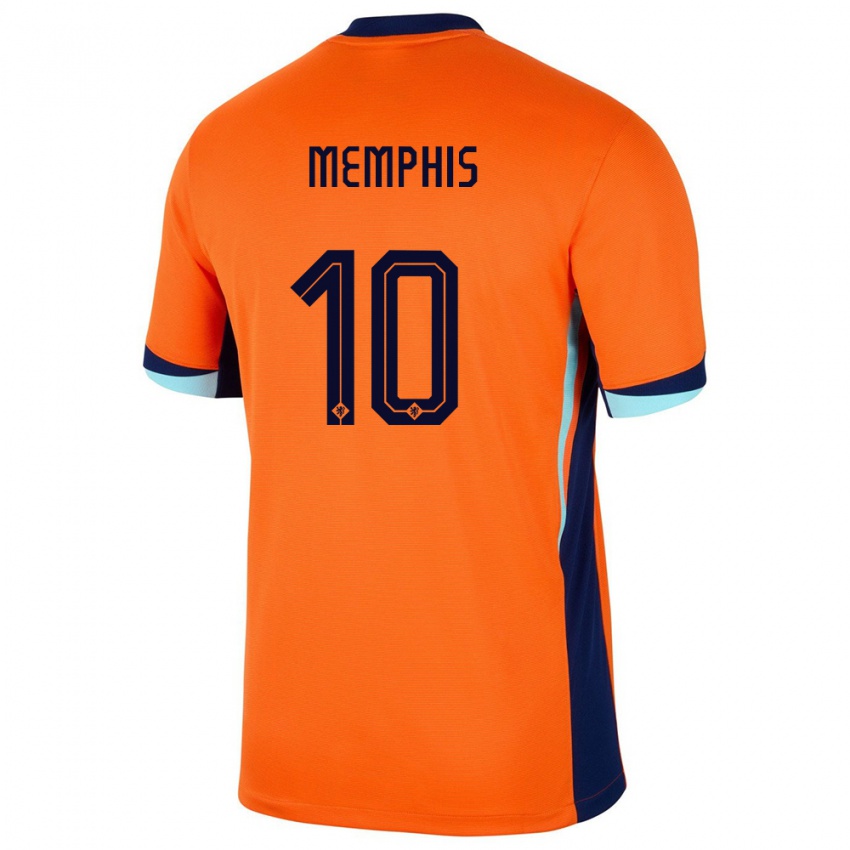 Kinder Niederlande Memphis Depay #10 Orange Heimtrikot Trikot 24-26 T-Shirt Österreich