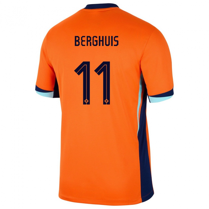 Kinder Niederlande Steven Berghuis #11 Orange Heimtrikot Trikot 24-26 T-Shirt Österreich