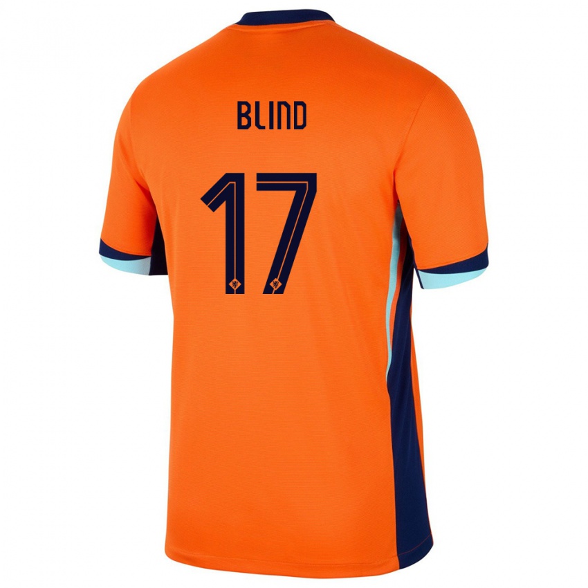 Kinder Niederlande Daley Blind #17 Orange Heimtrikot Trikot 24-26 T-Shirt Österreich