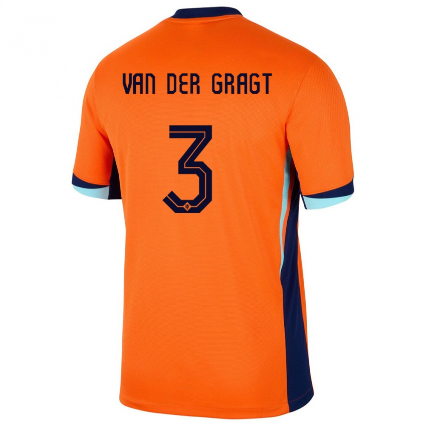 Kinder Niederlande Stefanie Van Der Gragt #3 Orange Heimtrikot Trikot 24-26 T-Shirt Österreich