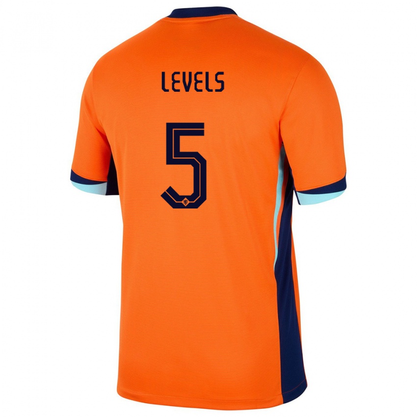 Kinder Niederlande Janou Levels #5 Orange Heimtrikot Trikot 24-26 T-Shirt Österreich