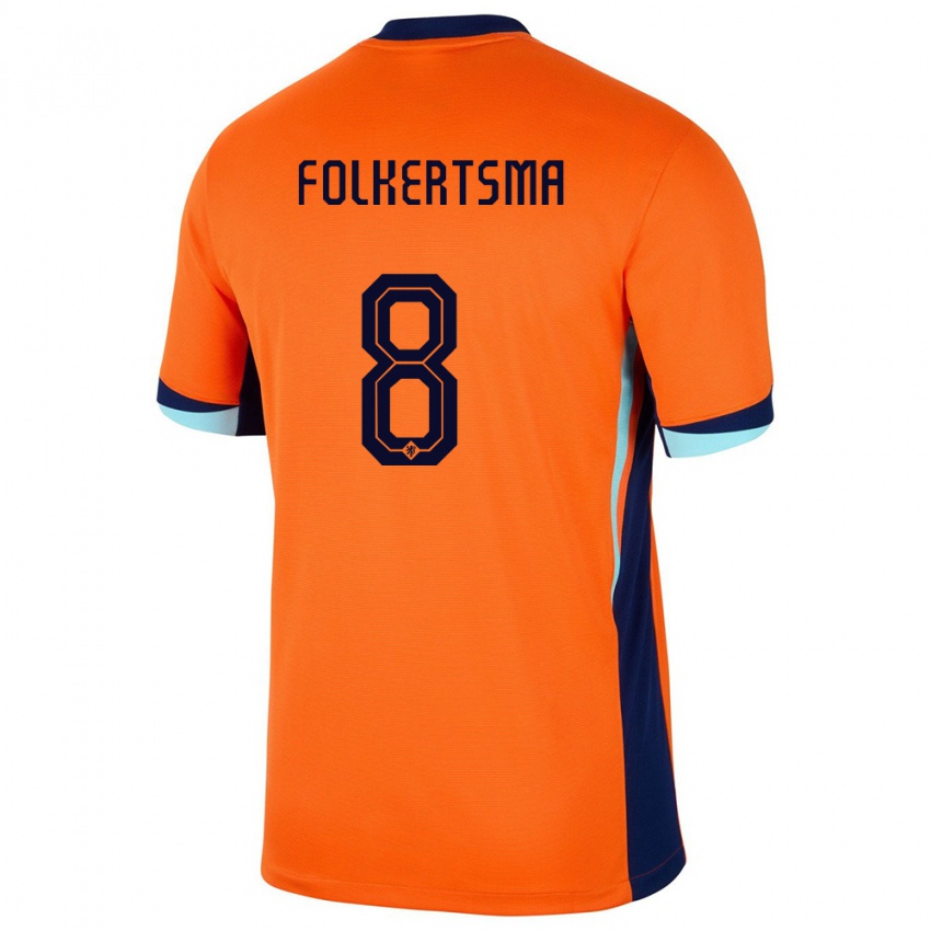 Kinder Niederlande Sisca Folkertsma #8 Orange Heimtrikot Trikot 24-26 T-Shirt Österreich