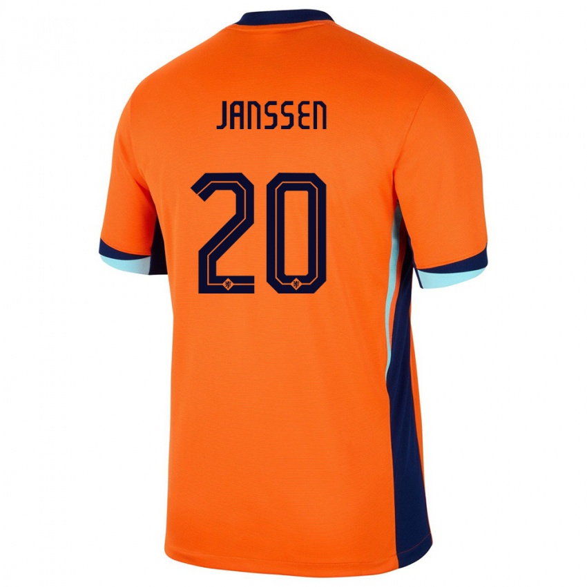 Kinder Niederlande Dominique Janssen #20 Orange Heimtrikot Trikot 24-26 T-Shirt Österreich