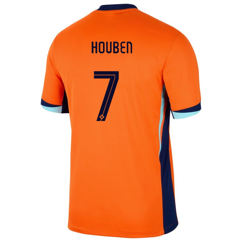 Kinder Niederlande Iggy Houben #7 Orange Heimtrikot Trikot 24-26 T-Shirt Österreich