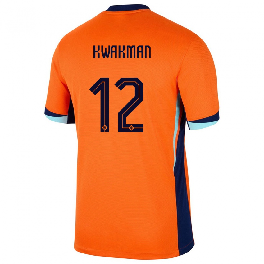 Kinder Niederlande Dave Kwakman #12 Orange Heimtrikot Trikot 24-26 T-Shirt Österreich