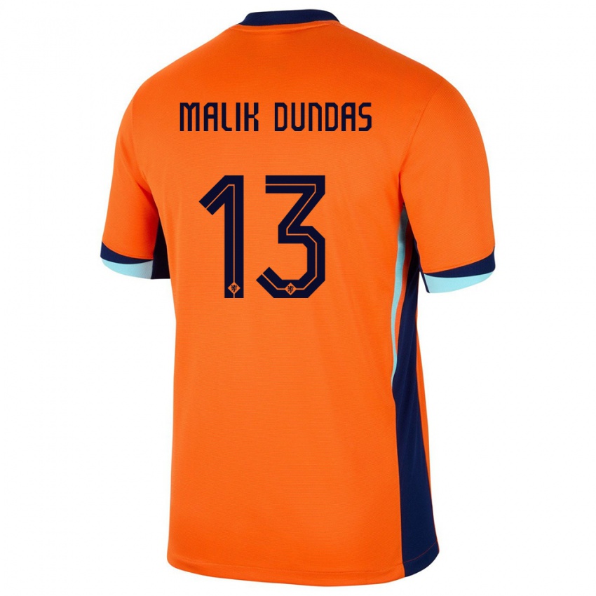 Kinder Niederlande Noa Malik Dundas #13 Orange Heimtrikot Trikot 24-26 T-Shirt Österreich