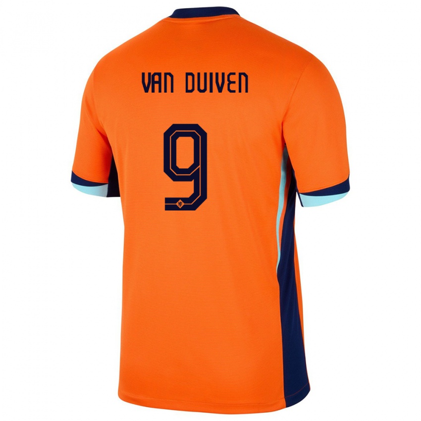 Kinder Niederlande Jason Van Duiven #9 Orange Heimtrikot Trikot 24-26 T-Shirt Österreich