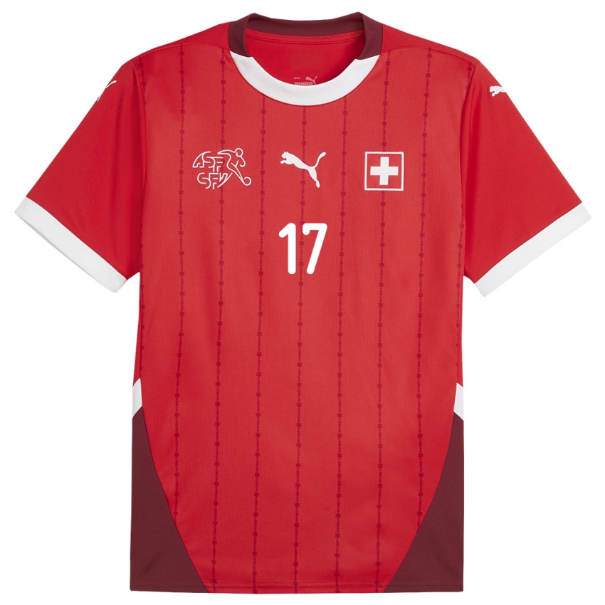 Kinder Schweiz Svenja Folmli #17 Rot Heimtrikot Trikot 24-26 T-Shirt Österreich