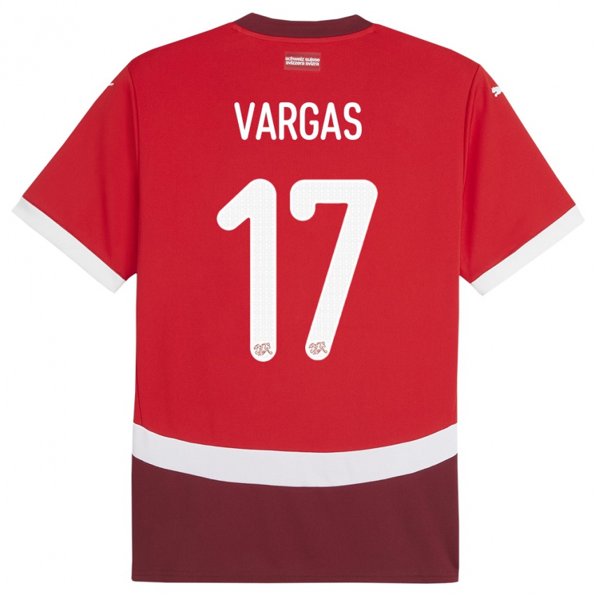 Kinder Schweiz Ruben Vargas #17 Rot Heimtrikot Trikot 24-26 T-Shirt Österreich