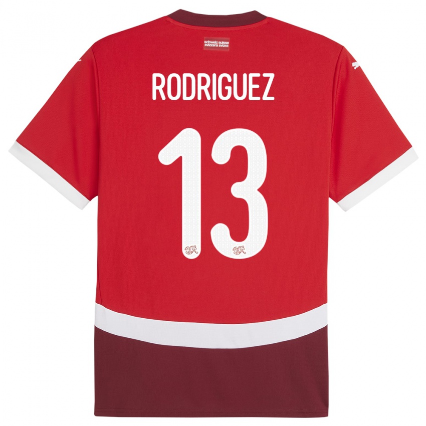 Kinder Schweiz Ricardo Rodriguez #13 Rot Heimtrikot Trikot 24-26 T-Shirt Österreich