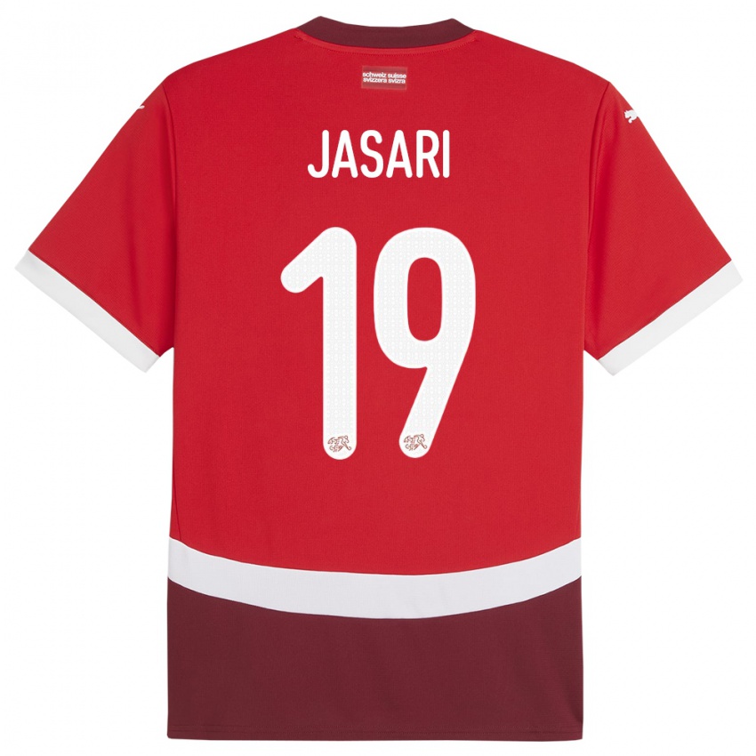 Kinder Schweiz Ardon Jasari #19 Rot Heimtrikot Trikot 24-26 T-Shirt Österreich