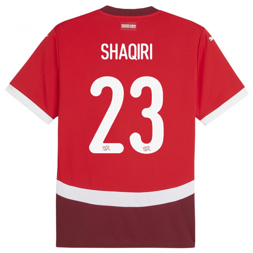 Kinder Schweiz Xherdan Shaqiri #23 Rot Heimtrikot Trikot 24-26 T-Shirt Österreich